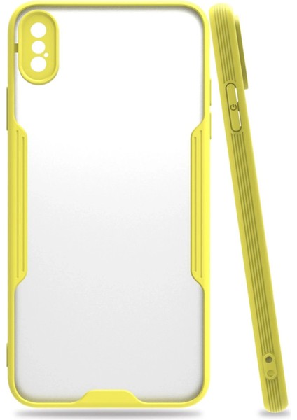 MYT09 iPhone Xs Max Kılıf Platin Silikon - Sarı