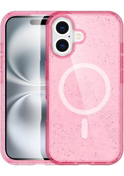 MYT09 iPhone 16 Plus Kılıf Star Magsafe Kapak - Pembe