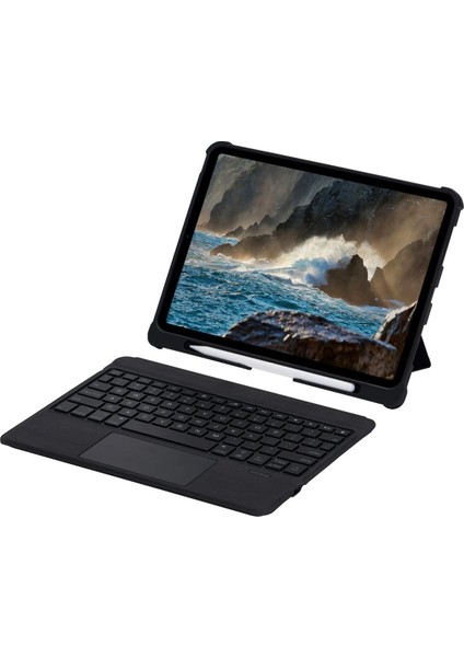 MYT09 T5207D iPad Pro 11 (2022) Kılıf Inter Ledli Klavyeli Tablet Kılıfı - Siyah
