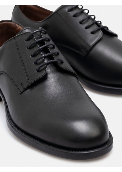Ayakkabı Siyah Pürüzsüz Hakiki Deri El Yapımı Noktalı Konfor Tabanlı Klasik Erkek Ayakkabı fırsatları