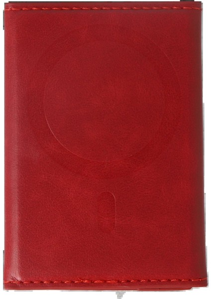 MYT09 Tema Magsafe Deri Kartlık - Kırmızı