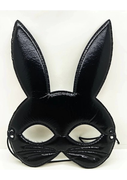 Siyah Renk Kumaş Malzemeden Imal Eva Tavşan Maskesi 19X15 cm modelleri