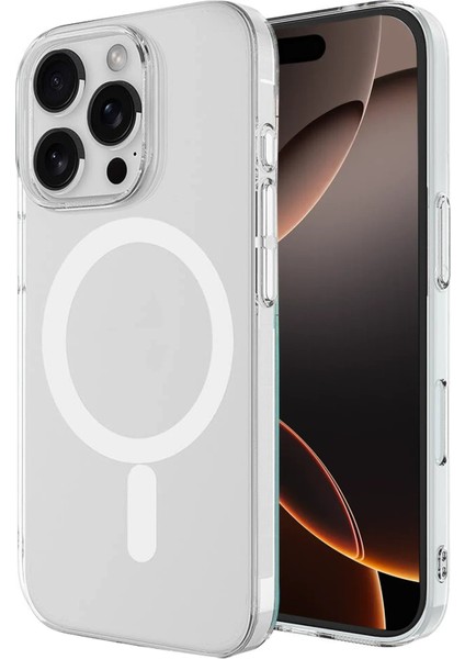 MYT09 iPhone 16 Pro Max Kılıf Magneticsafe Şeffaf Silikon - Şeffaf fiyatları