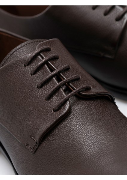 Ayakkabı Koyu Kahve Hakiki Floater Deri El Yapımı Desenli Konfor Taban Klasik Erkek Ayakkabı fırsatları