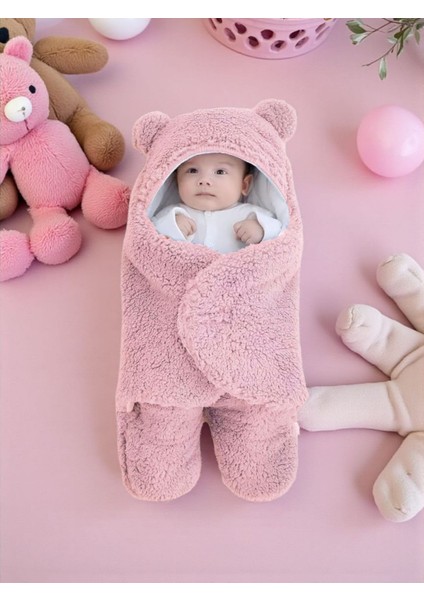 Welsoft Kuzu Kundak Kulaklı Kapüşonlu Bebek Battaniyesi 0-12 Ay – Yumuşak Yeni Doğan Kundaklama Battaniyesi, Sarılma Battaniyesi, Çok Amaçlı Alt Açma Örtüsü, Swaddle Kundak