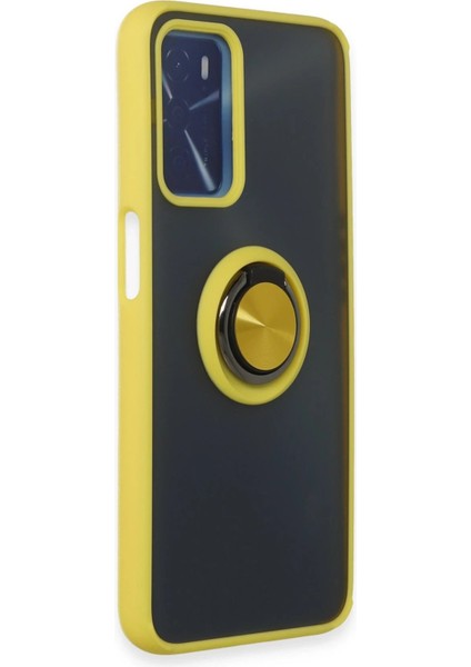 MYT09 Oppo A16 Kılıf Montreal Yüzüklü Silikon Kapak - Sarı fiyatları