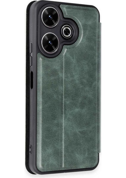 MYT09 Xiaomi Redmi 13 4g Kılıf Flip Cover - Koyu Yeşil fiyatları