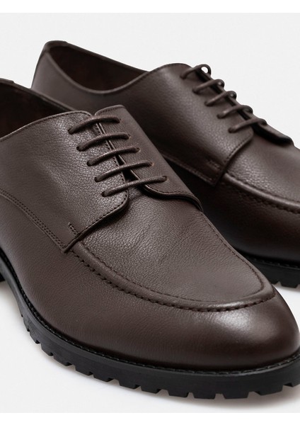 Ayakkabı Kahverengi Hakiki Floater Deri El Yapımı Tırtıklı Yıldız Taban Moc Toe Erkek Ayakkabı fırsatları