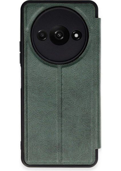 MYT09 Xiaomi Redmi A3 4g Kılıf Flip Cover - Koyu Yeşil