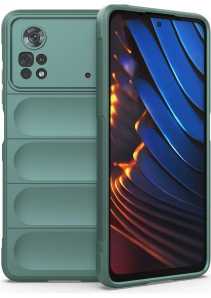 MYT09 Xiaomi Poco X4 Pro 5g Kılıf Optimum Silikon - Koyu Yeşil
