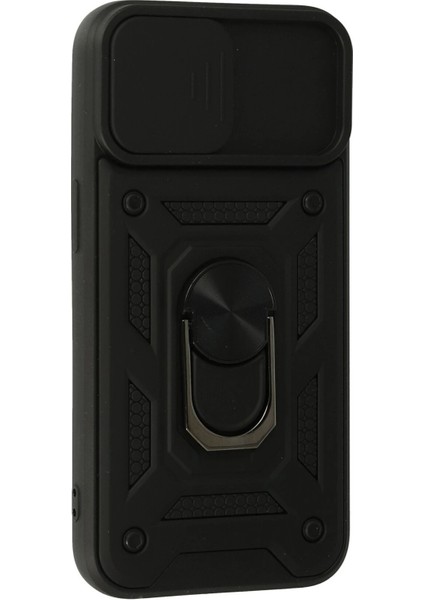 MYT09 iPhone 13 Kılıf Pars Lens Yüzüklü Silikon - Siyah fiyatları