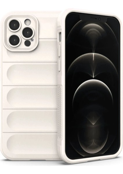 MYT09 iPhone 12 Pro Kılıf Optimum Silikon - Krem