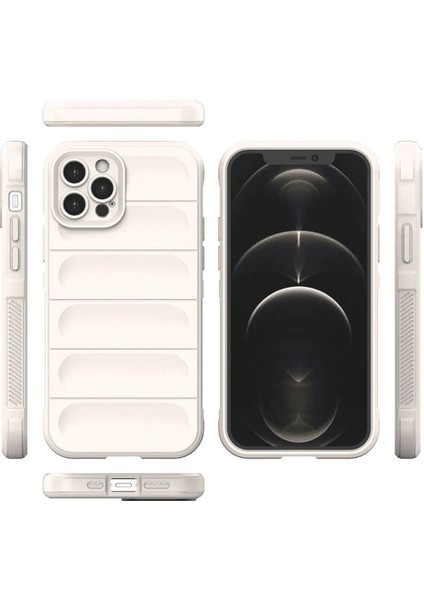 MYT09 iPhone 12 Pro Kılıf Optimum Silikon - Krem modelleri