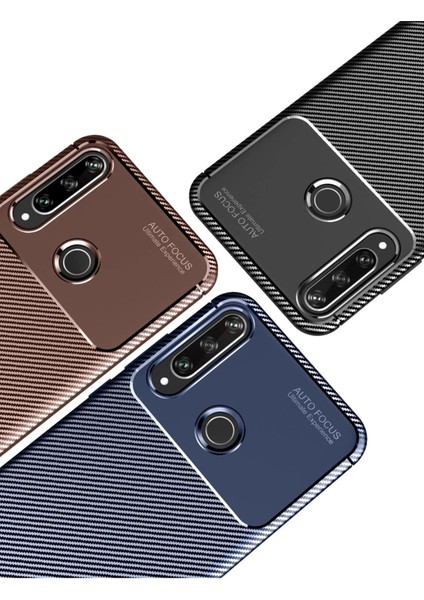 MYT09 Huawei Y6P Kılıf Auto Focus Karbon Kapak - Lacivert modelleri