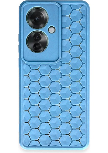 MYT09 Oppo Reno 11F Kılıf Petek Silikon Kapak - Mavi