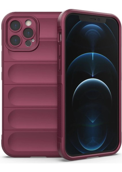 MYT09 iPhone 12 Pro Kılıf Optimum Silikon - Bordo