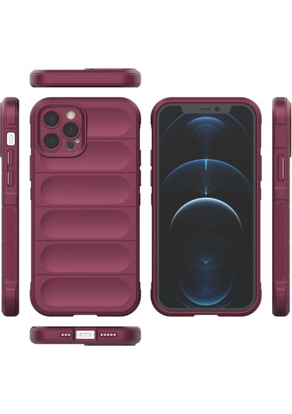 MYT09 iPhone 12 Pro Kılıf Optimum Silikon - Bordo modelleri