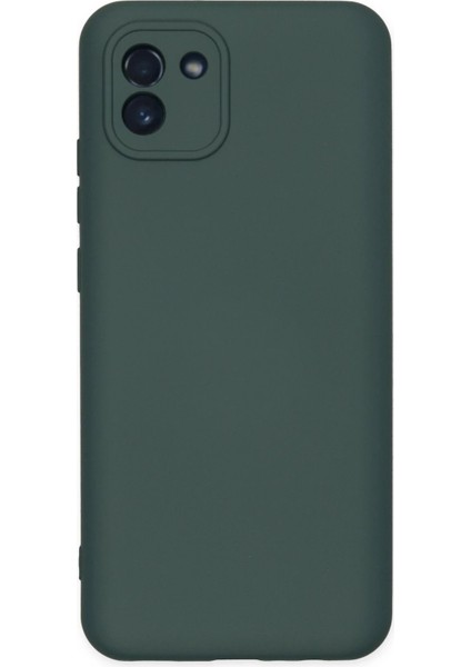 MYT09 Samsung Galaxy A03 Kılıf Nano Içi Kadife Silikon - Koyu Yeşil