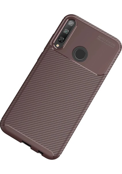 MYT09 Huawei P40 Lite E Kılıf Auto Focus Karbon Kapak - Kahverengi fiyatları