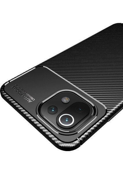 MYT09 Xiaomi Mi 11 Lite Kılıf Auto Focus Karbon Kapak - Kahverengi modelleri