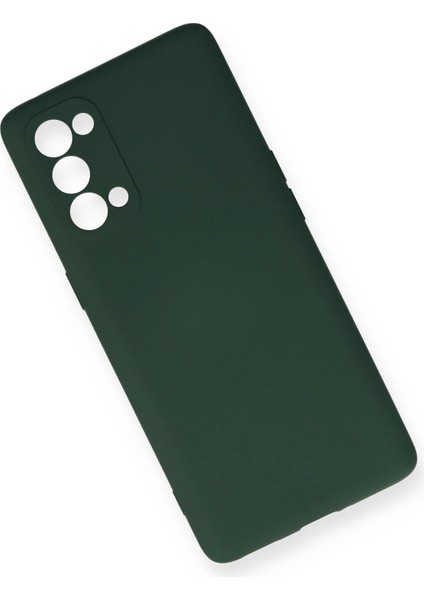 MYT09 Oppo Reno 5 Pro Kılıf Nano Içi Kadife Silikon - Koyu Yeşil modelleri