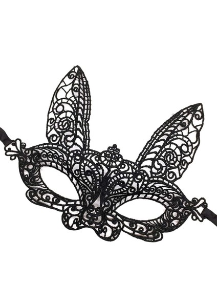 Siyah Renk Dantel Kesim Dantel Işlemeli Balo Parti Maskesi 7 No modelleri
