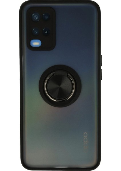 MYT09 Oppo A54 4g Kılıf Montreal Yüzüklü Silikon Kapak - Siyah