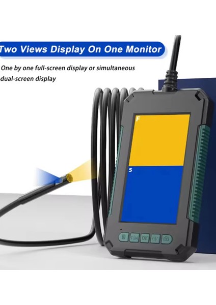 Ekranlı Çift Kameralı 10 mt Hafıza Kart Destekli Sert Kablo Yılan Endoskop Kamera 5.5 mm 4.3 Inc modelleri