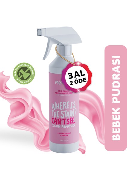 Bebek Pudrası Kokulu Köpek Idrar Ve Çişi Giderici, Tuvalet Lekelerini Çıkarıcı Sprey, 500 ml