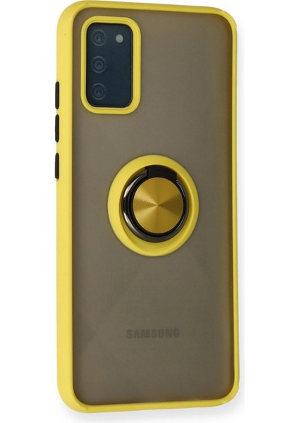 MYT09 Samsung Galaxy A02S Kılıf Montreal Yüzüklü Silikon Kapak - Sarı fiyatları