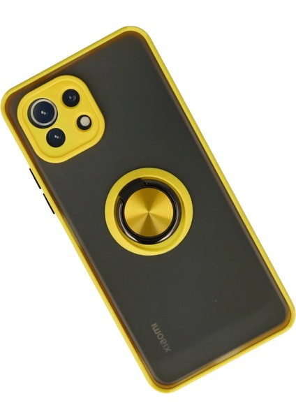 MYT09 Xiaomi Mi 11 Lite Kılıf Montreal Yüzüklü Silikon Kapak - Sarı fiyatları