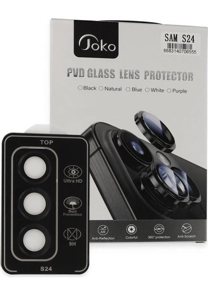 MYT09 Samsung Galaxy S24 Pvd Metal Kamera Lens - Siyah