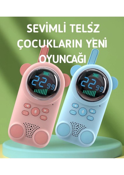 Çocuklar Için Kamp Yürüyüş El Telsizi Şarj Edılebılır 3km Menzil Mavi fiyatları