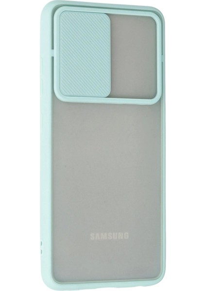 MYT09 Samsung Galaxy A52 Kılıf Palm Buzlu Kamera Sürgülü Silikon - Turkuaz modelleri