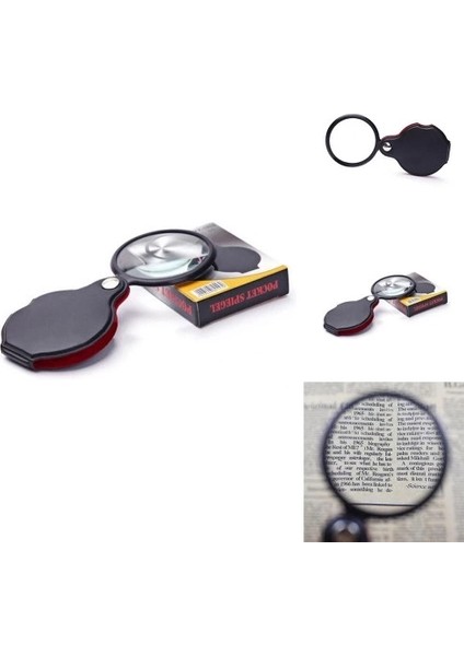 5x 60MM Cam Optik Lens,katlabilir,deri Kaplamalı Cep BÜYÜTEÇXX1051