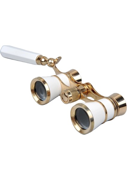 Nefis Işlemeli, Tiyatro / Opera Dürbünü 3X25 Prinç Metal Kaplamalı Retro Beyaz modelleri