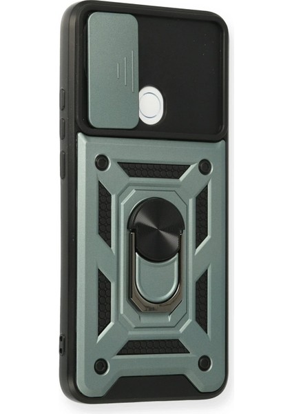 MYT09 Oppo A15 Kılıf Pars Lens Yüzüklü Silikon - Yeşil fiyatları