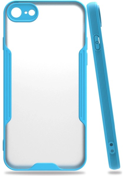 MYT09 iPhone 7 Kılıf Platin Silikon - Mavi