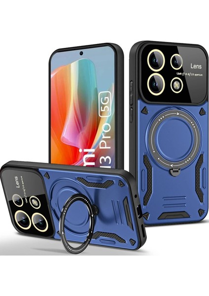 MYT09 Xiaomi Redmi Note 13 Pro 4g Kılıf Joy Lens Standlı Kapak - Lacivert