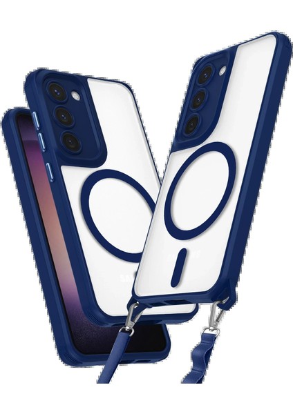 MYT09 Samsung Galaxy S23 Plus Kılıf Enka Magsafe Silikon Kılıf - Lacivert