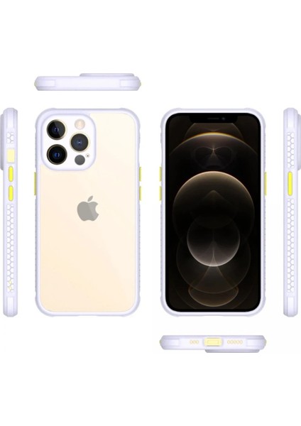 MYT09 iPhone 13 Pro Kılıf Miami Şeffaf Silikon - Lila fiyatları