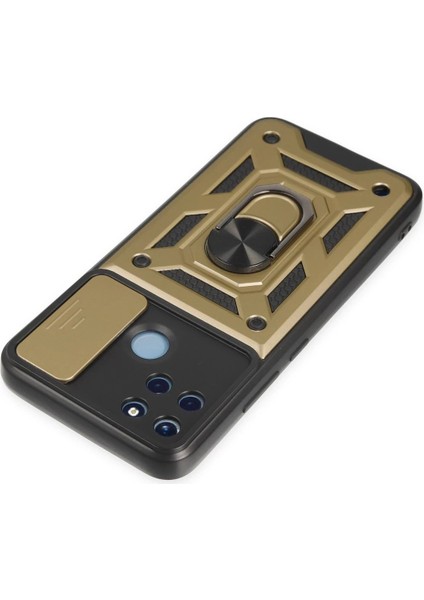 MYT09 Realme C25Y Kılıf Pars Lens Yüzüklü Silikon - Gold fırsatları