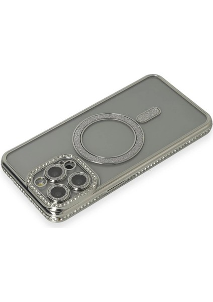 MYT09 iPhone 15 Pro Kılıf Joke Simli Magneticsafe Kılıf - Gri fiyatları