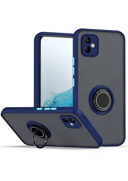 MYT09 Samsung Galaxy A06 Kılıf Montreal Yüzüklü Silikon Kapak - Lacivert