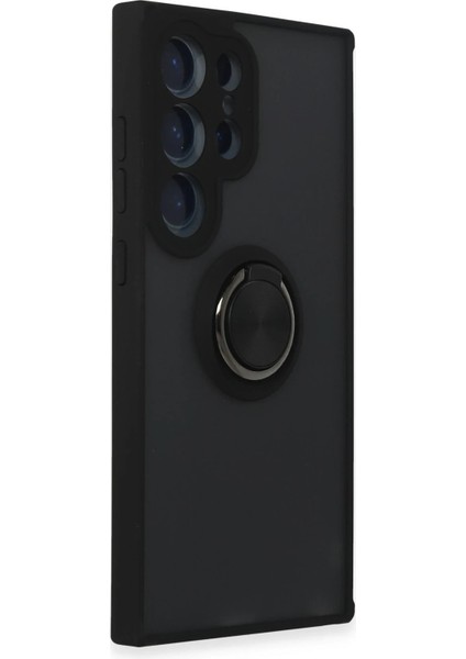 MYT09 Samsung Galaxy S24 Ultra Kılıf Montreal Yüzüklü Silikon Kapak - Siyah fiyatları