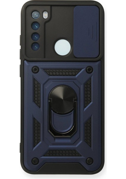 MYT09 Xiaomi Redmi Note 8 Kılıf Pars Lens Yüzüklü Silikon - Lacivert