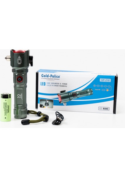 Gold Police GP-218 Acil Durum El Feneri Güçlü Tg LED 3000 Lümen modelleri