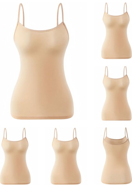 6'lı Ekonomik Paket %100 Pamuk Ribana Ip Askılı Kadın Atlet OZT510 fiyatları