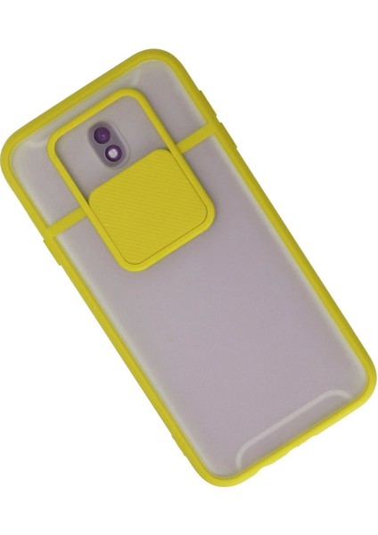 MYT09 Samsung Galaxy J7 Pro / J730 Kılıf Palm Buzlu Kamera Sürgülü Silikon - Sarı fiyatları