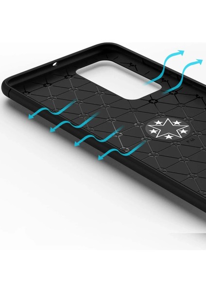 MYT09 Huawei P40 Kılıf Range Yüzüklü Silikon - Siyah-Mavi